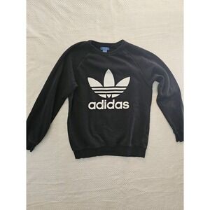 Adidas Originals Trefoil Crew Sweatshirt‎ Mens Medium Black Pullover